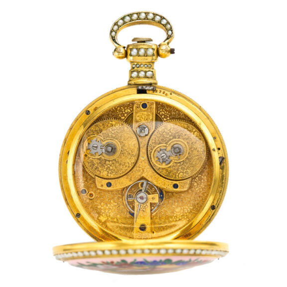Swiss rare gilt two train 8-day watch, Chinese market Circa 1850 Swiss rare gilt two train 8-day watch, Chinese market Circa 1850