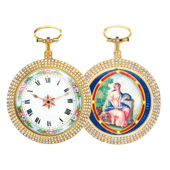 Swiss pearl and enamel watch for Chinese market Circa 1850