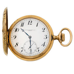 Swiss 18K yellow gold hunting cased lever watch circa 1910