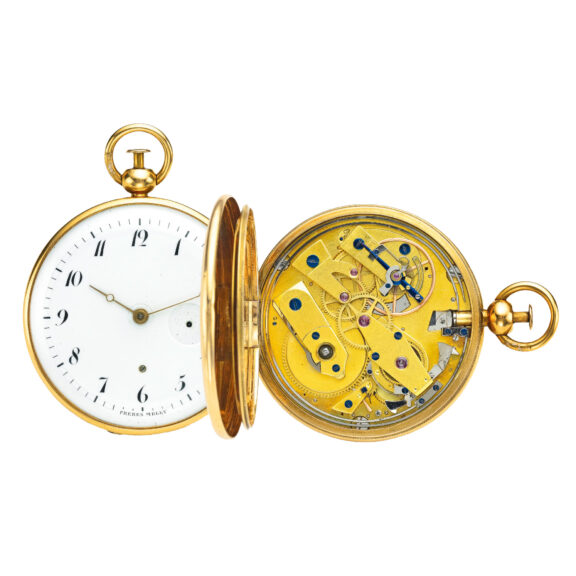 Swiss gold quarter repeater with jumping hour Circa 1830