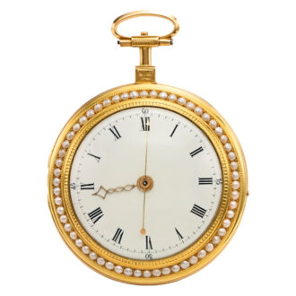 Swiss gold and pearl center seconds clock watch Circa 1790