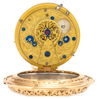 Swiss gold and pearl center seconds clock watch Circa 1790