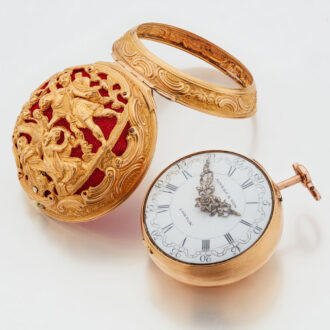 English 22k gold open worked repoussé watch Circa 1782