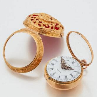English 22k gold open worked repoussé watch Circa 1782