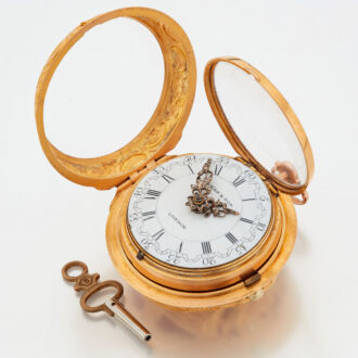 English 22k gold open worked repoussé watch Circa 1782