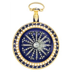 English gold, enamel, diamond, pearl and paste watch Circa 1810