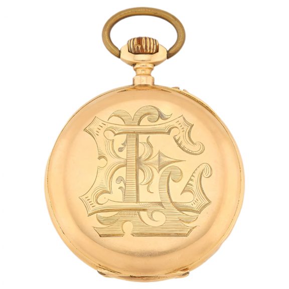 French 18K gold open faced keyless lever watch Circa 1920 French 18K gold open faced keyless lever watch Circa 1920
