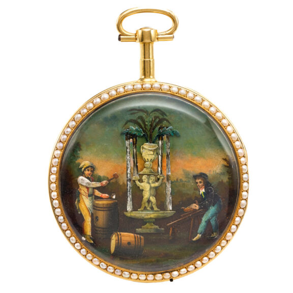 Unusual Swiss gold automaton pocket watch Circa 1810