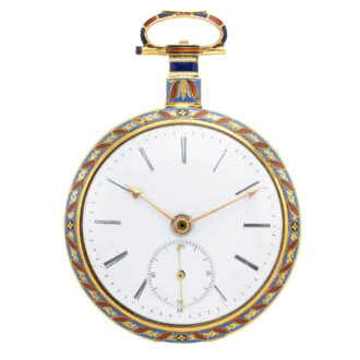 Very fine English rare gold and enamel watch Circa 1835