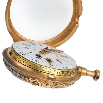 French 18K gold quarter repeating à toc watch Circa 1740