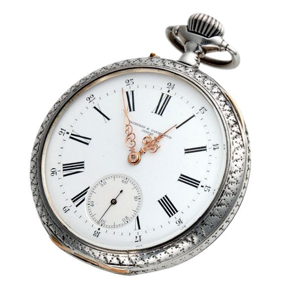 Swiss chased silver open faced lever pocket watch Circa 1901
