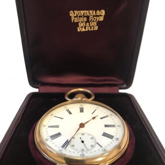 French 18K gold manual winding open faced watch Circa 1893