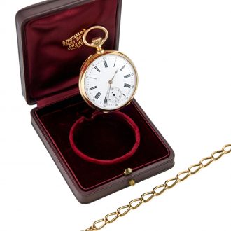 French 18K gold manual winding open faced watch Circa 1893