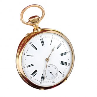French 18K gold manual winding open faced watch Circa 1893