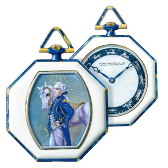 Swiss unique gold, platinum and enamel watch Circa 1916