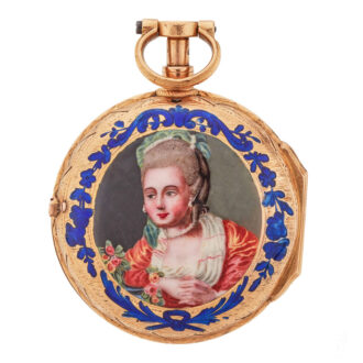 French gold and enamel verge with lady’s portrait 1770