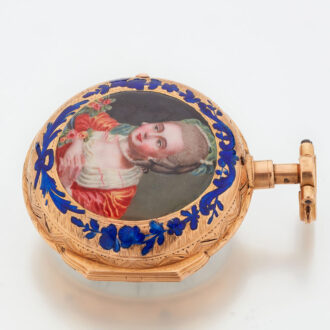 French gold and enamel verge with lady's portrait 1770
