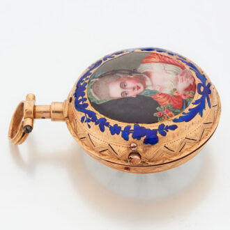French gold and enamel verge with lady's portrait 1770