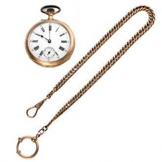 Swiss 18 carat rose gold open faced lever watch Circa 1900