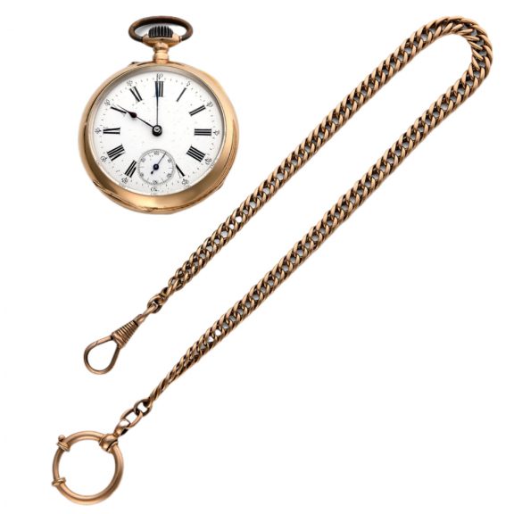 Swiss 18 carat rose gold open faced lever watch Circa 1900 Swiss 18 carat rose gold open faced lever watch Circa 1900