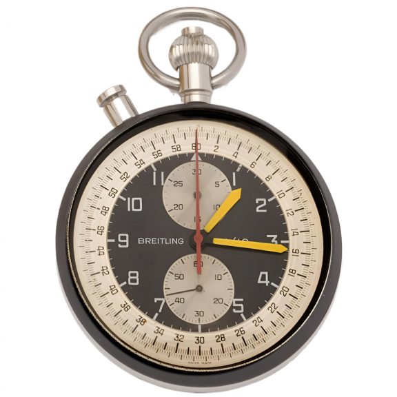 Swiss stainless steel watch with split seconds chronograph Circa 1965