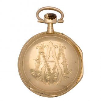 French 18 carat gold open faced pocket watch Circa 1919