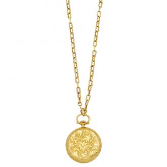 Fine Swiss 18 carat gold pendant watch with chain Circa 1900