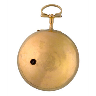 A English verge in 20 carat gold repousse pair cases Circa 1760