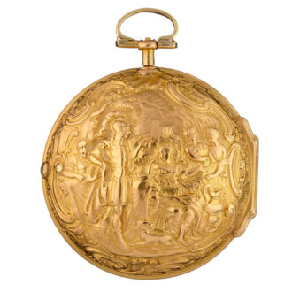 English verge in 20 carat gold repousse pair cases Circa 1760