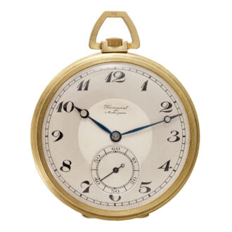 Swiss gold decorative open faced Art Deco watch Circa 1930
