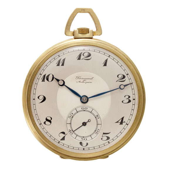 Swiss gold decorative open faced Art Deco watch Circa 1930 Swiss gold decorative open faced Art Deco watch Circa 1930