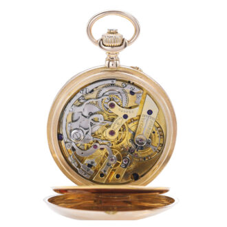 Swiss gold chronograph and tachometer watch Circa 1905