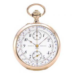 Swiss gold chronograph and tachometer watch Circa 1905