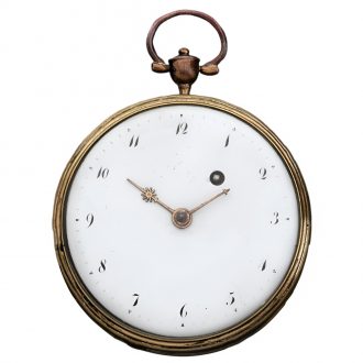 French gilt and silver key wind verge pocket watch Circa 1806