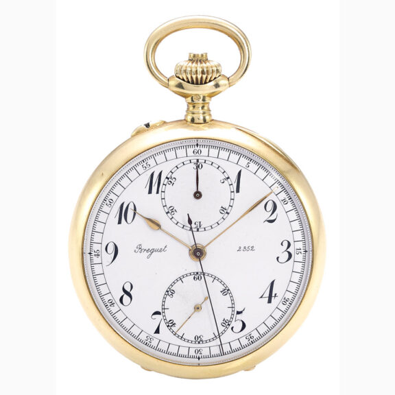 Rare Swiss 18k gold column wheel chronograph Circa 1890