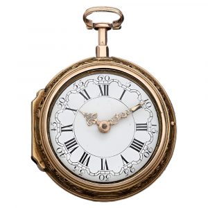 English gold repoussé quarter repeating pocket watch Circa 1750