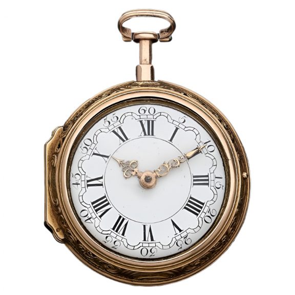 English gold repoussé quarter repeating pocket watch Circa 1750