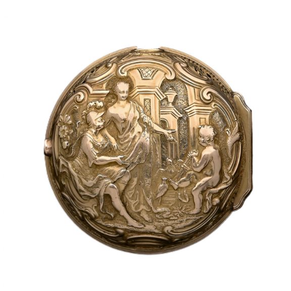 English gold repoussé quarter repeating pocket watch Circa 1750 English gold repoussé quarter repeating pocket watch Circa 1750