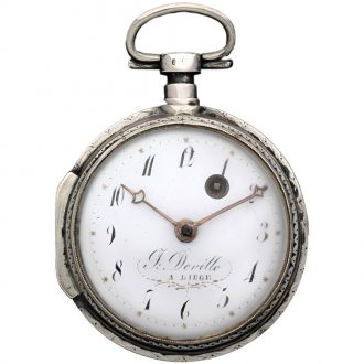 Belgian rare silver pocket watch with erotic scene Circa 1780