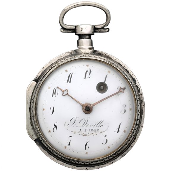 Belgian rare silver pocket watch with erotic scene Circa 1780 Belgian rare silver pocket watch with erotic scene Circa 1780