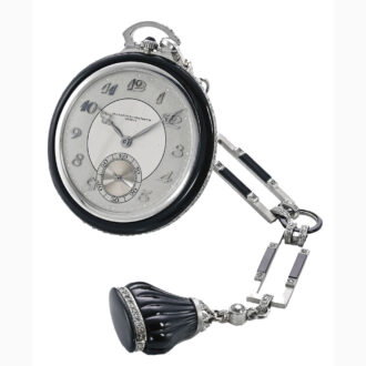 Swiss white gold and onyx diamond set watch Circa 1929