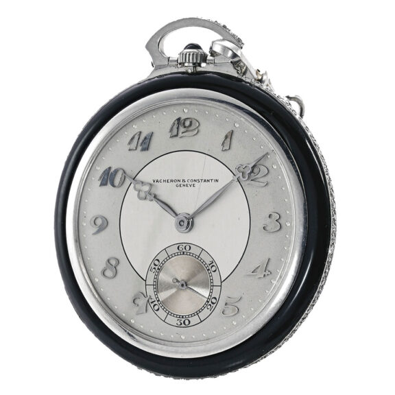 Swiss white gold and onyx diamond set watch Circa 1929
