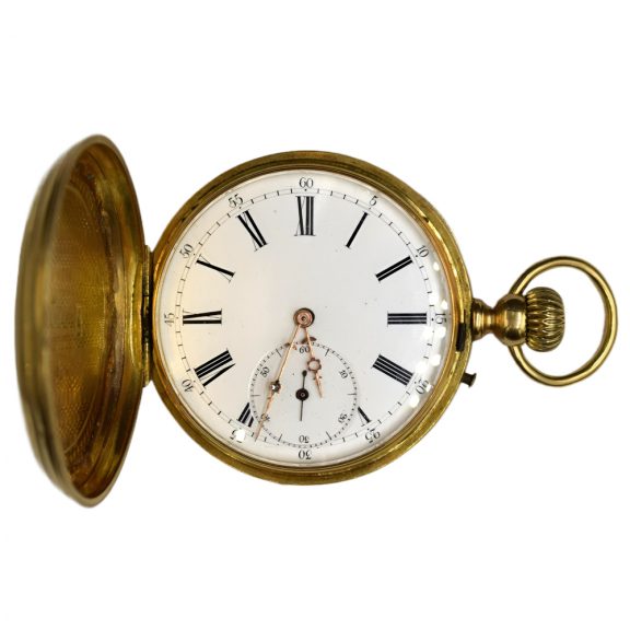 Swiss 18 carat gold lever hunting cased watch Circa 1900