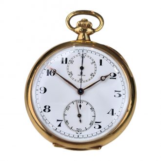 Swiss 18K gold chronograph pocket watch Circa 1943
