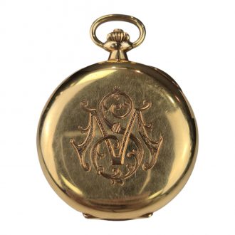 Swiss 18K gold chronograph pocket watch Circa 1943