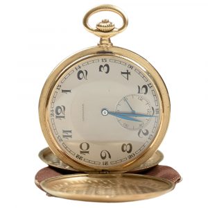 Swiss 18K yellow gold hunting cased pocket watch Circa 1930