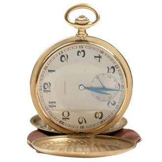 Swiss 18K yellow gold hunting cased pocket watch Circa 1930