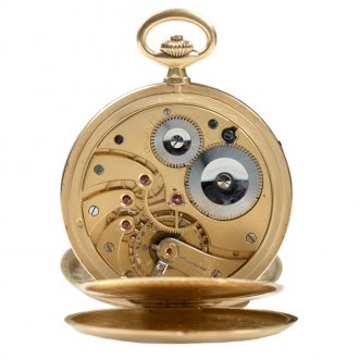 Swiss 18K yellow gold hunting cased pocket watch Circa 1930
