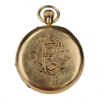 English 18K gold half hunting cased lever watch Circa 1910