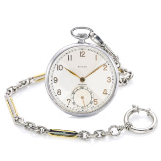 Fine Swiss stainless steel open faced pocket watch Circa 1940